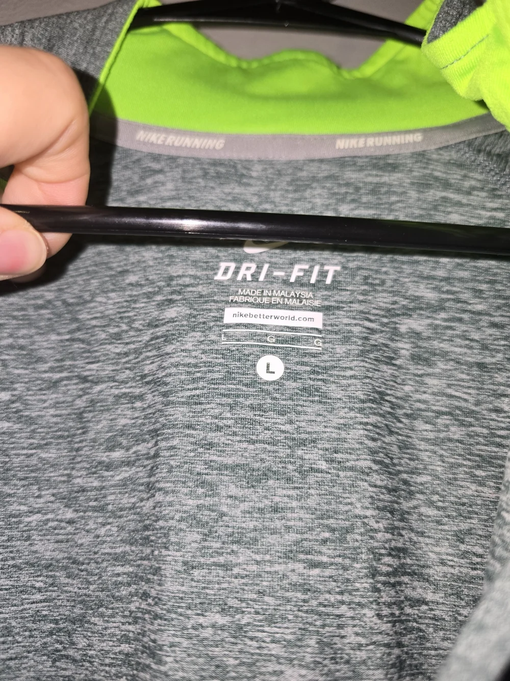 Nike Heather Green Half-Zip Top with Black Leggings Set